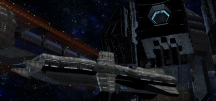 The TCS Lexington departs Confederation Headquarters The TCS Lexington departs Confederation Headquarters
