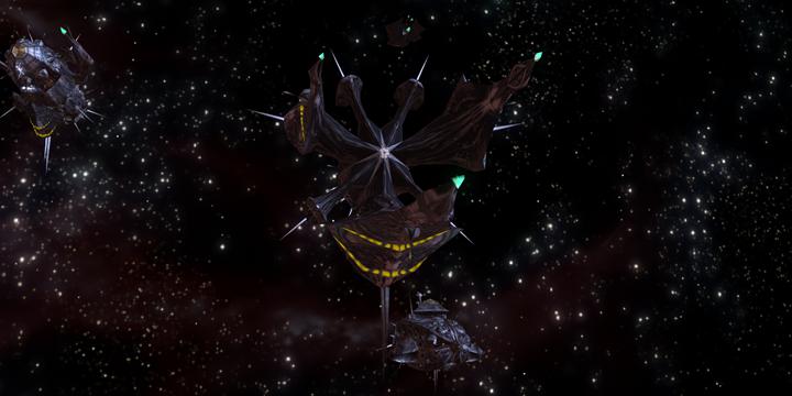 A fresh Nephilim carrier group jumps into Krieger system. A fresh Nephilim carrier group jumps into Krieger system.